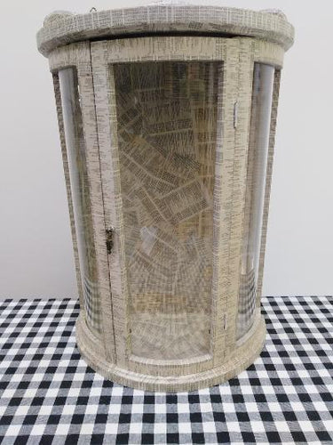 French paper covered display cabinet
