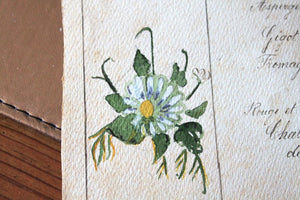 Antique Hand Painted French Dinner Menu