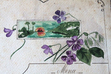Load image into Gallery viewer, Antique Hand Painted French Dinner Menu