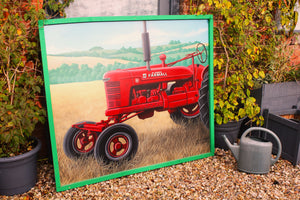 Large Hand Painted Picture of Tractor