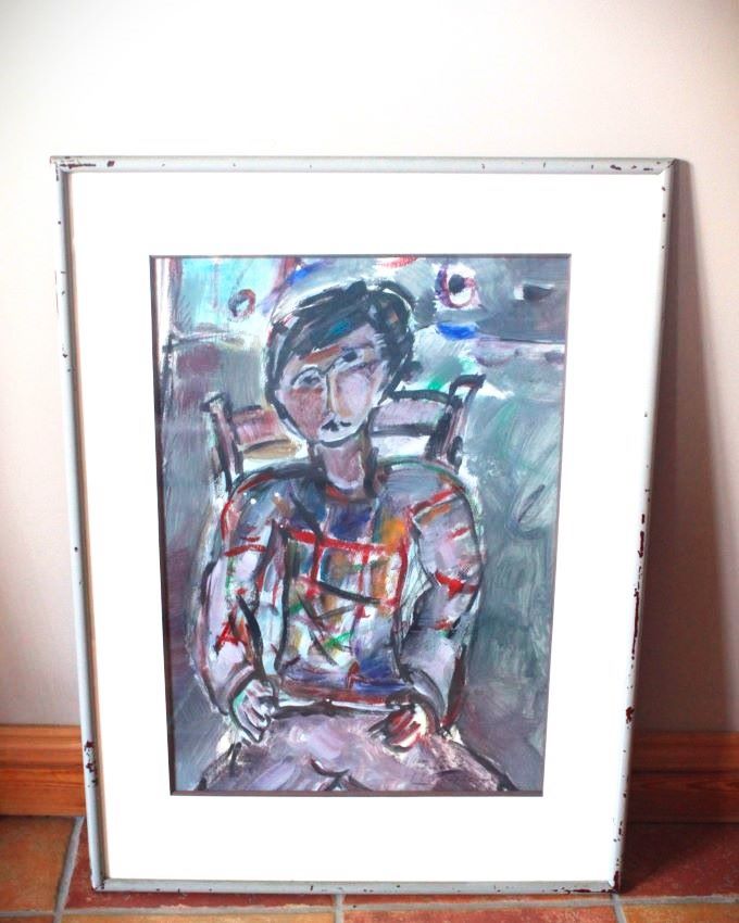 Neo-Expressionist Painting of Seated Figure
