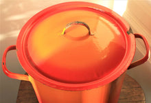 Load image into Gallery viewer, Red and yellow enamelware bin