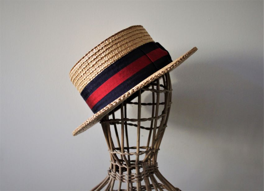 Straw Skimmer Sailor Boater Hat - Gatsby 1920s Costume, Captain, Amish Style