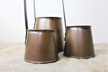 Load image into Gallery viewer, English set of three copper cider measures