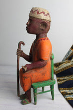 Load image into Gallery viewer, African Mid-Century wood carving of a Baule village elder