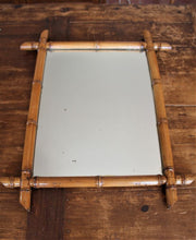 Load image into Gallery viewer, Faux bamboo framed mirror