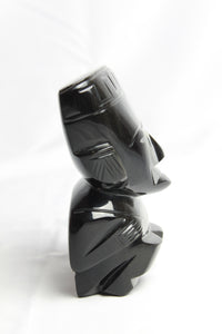 Mayan obsidian carved figure