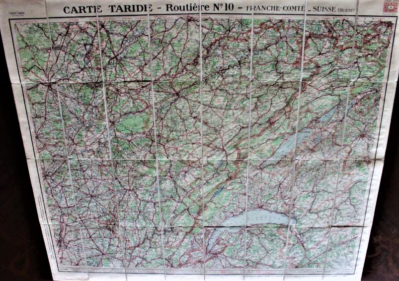 Taride road map of Franche-Comte, Suisse