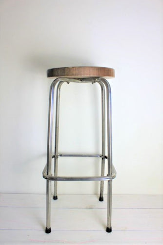 French oak top industrial stool-20