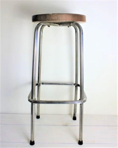 French oak top industrial stool