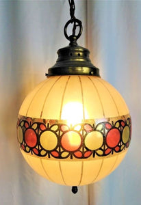 French spherical glass pendant light