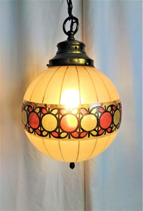 French spherical glass pendant light