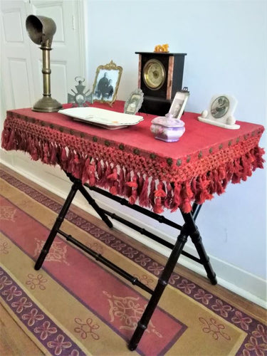 French 19th century velvet covered folding table